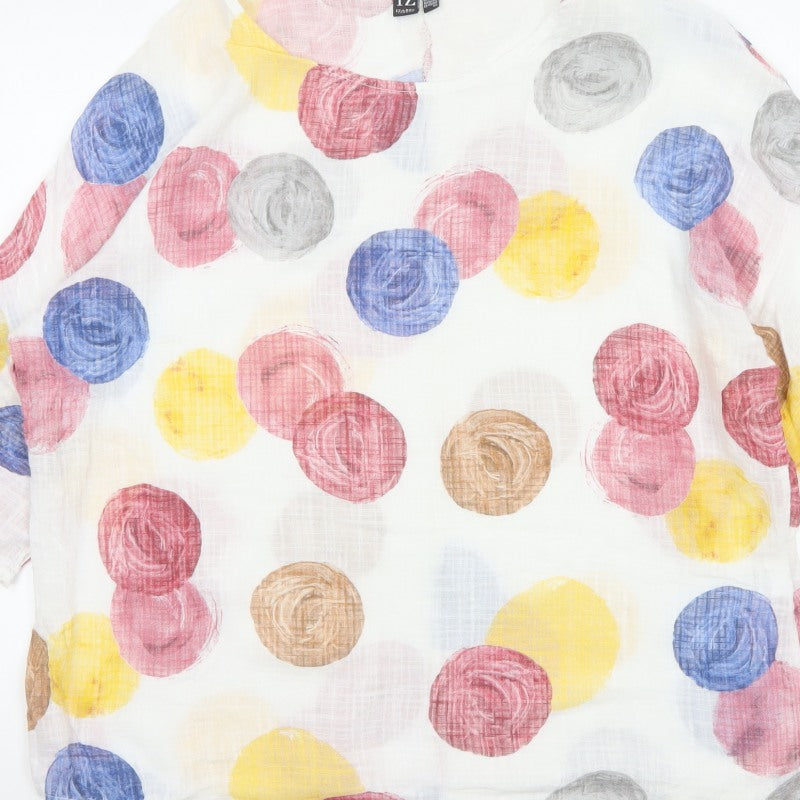 Izabel London Women Multicoloured UK 10 Floral Cotton Blend Tunic Blouse