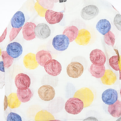 Izabel London Women Multicoloured UK 10 Floral Cotton Blend Tunic Blouse