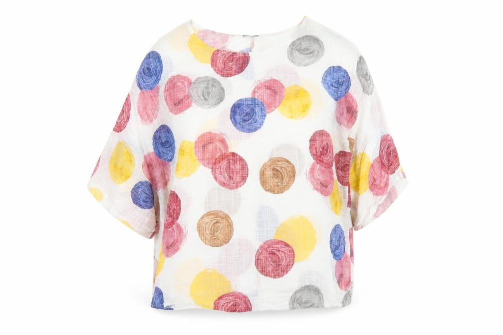 Izabel London Women Multicoloured UK 10 Floral Cotton Blend Tunic Blouse