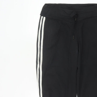Adidas Women Black UK 8 Capri Jogger Track Pants Climalite Cotton