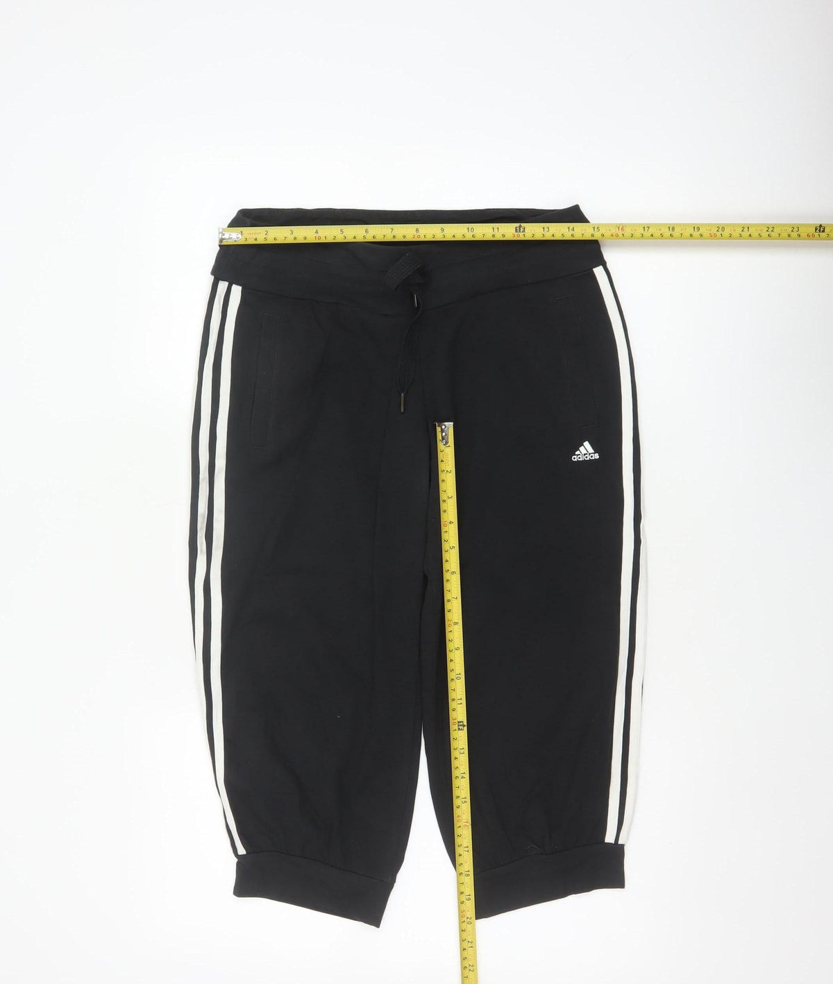 Adidas Women Black UK 8 Capri Jogger Track Pants Climalite Cotton
