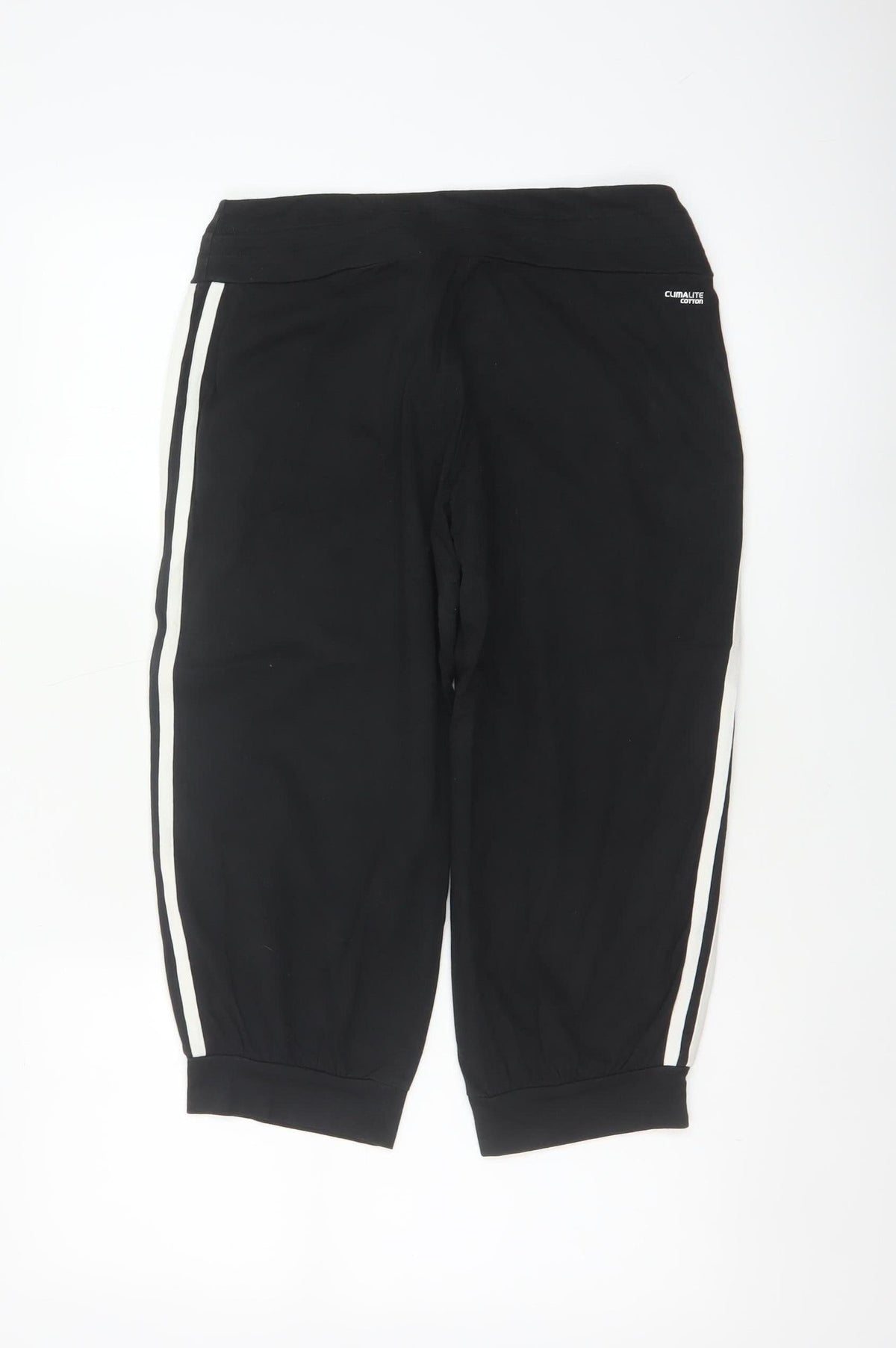 Adidas Women Black UK 8 Capri Jogger Track Pants Climalite Cotton