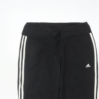 Adidas Women Black UK 8 Capri Jogger Track Pants Climalite Cotton