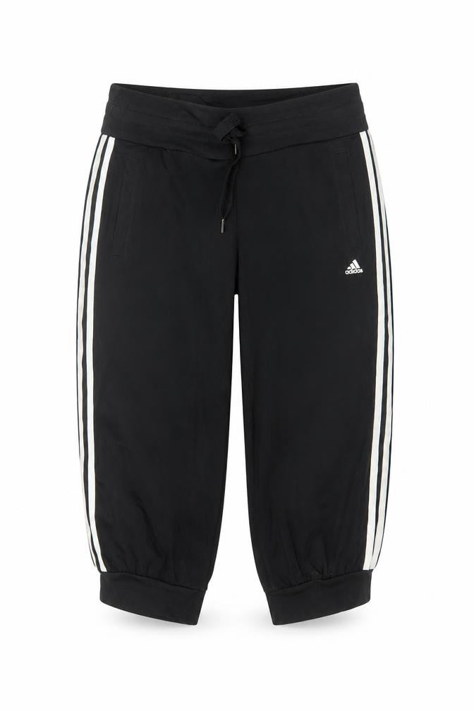 Adidas Women Black UK 8 Capri Jogger Track Pants Climalite Cotton