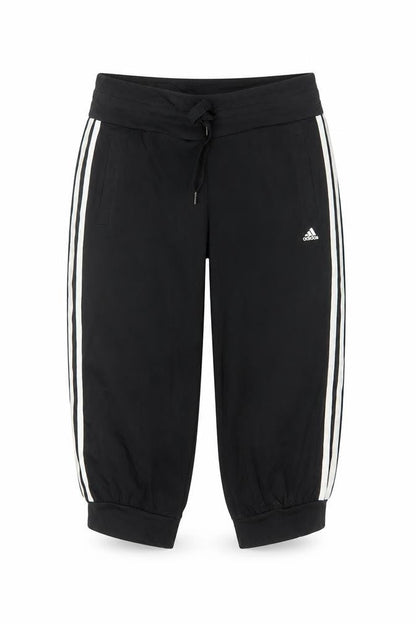 Adidas Women Black UK 8 Capri Jogger Track Pants Climalite Cotton
