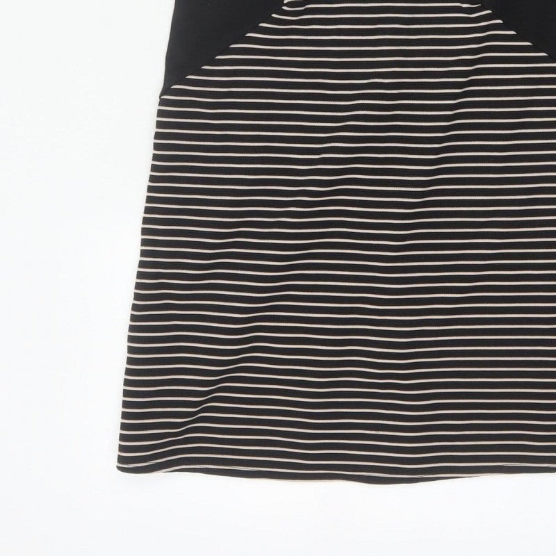Dorothy Perkins Women Black White Stripe Off Shoulder Bodycon Dress UK 10