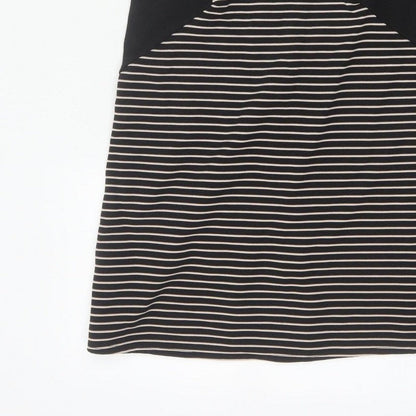 Dorothy Perkins Women Black White Stripe Off Shoulder Bodycon Dress UK 10