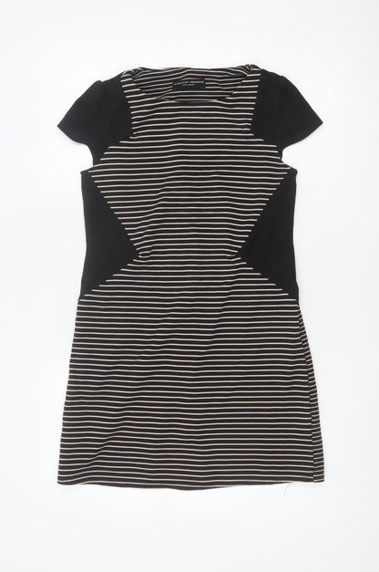 Dorothy Perkins Women Black White Stripe Off Shoulder Bodycon Dress UK 10