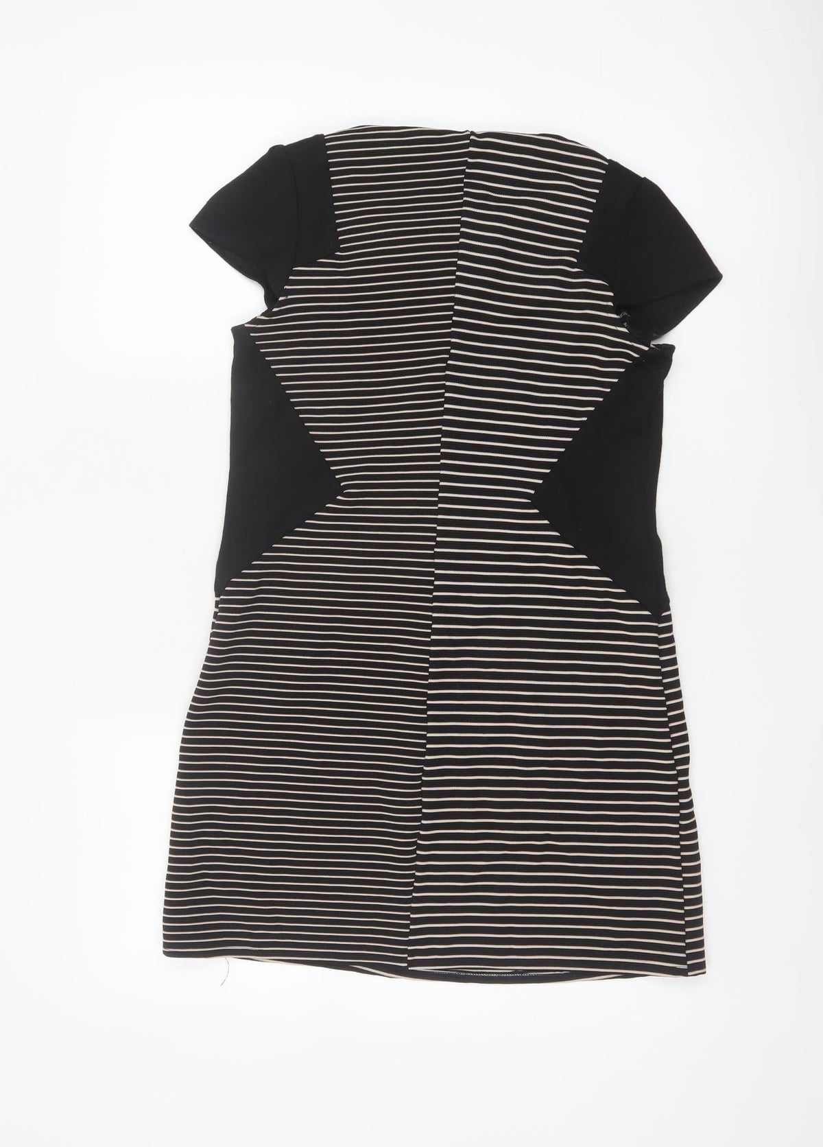 Dorothy Perkins Women Black White Stripe Off Shoulder Bodycon Dress UK 10