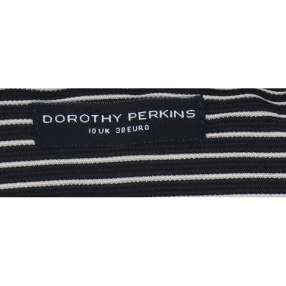 Dorothy Perkins Women Black White Stripe Off Shoulder Bodycon Dress UK 10