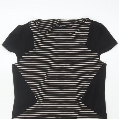 Dorothy Perkins Women Black White Stripe Off Shoulder Bodycon Dress UK 10