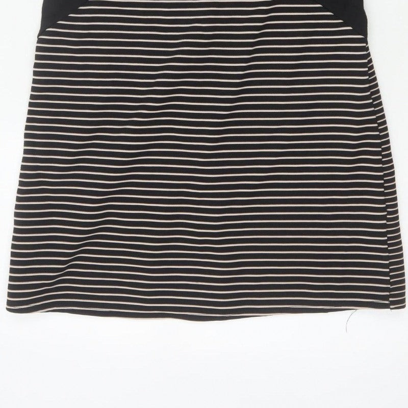 Dorothy Perkins Women Black White Stripe Off Shoulder Bodycon Dress UK 10