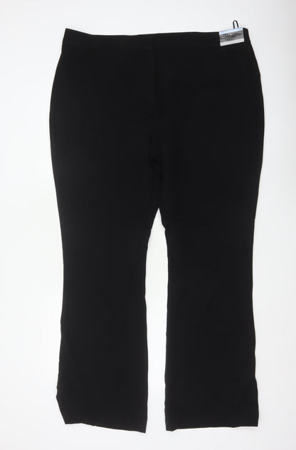 Papaya Women Black Size 20 Long Smart Straight Dress Trousers
