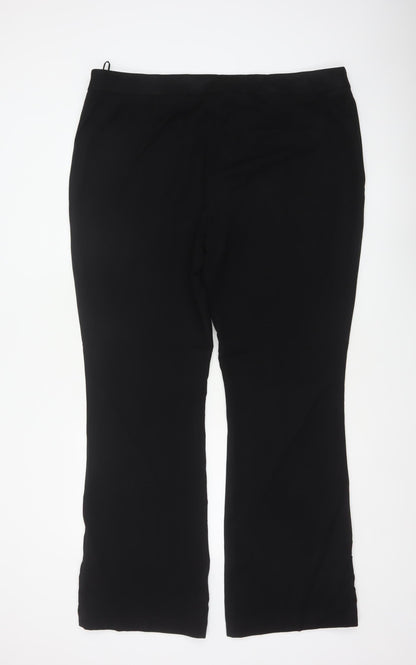 Papaya Women Black Size 20 Long Smart Straight Dress Trousers