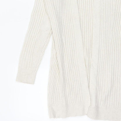 Marks and Spencer Women Ivory XS Cable-Knit V-Neck Long Sleeve Jumper
