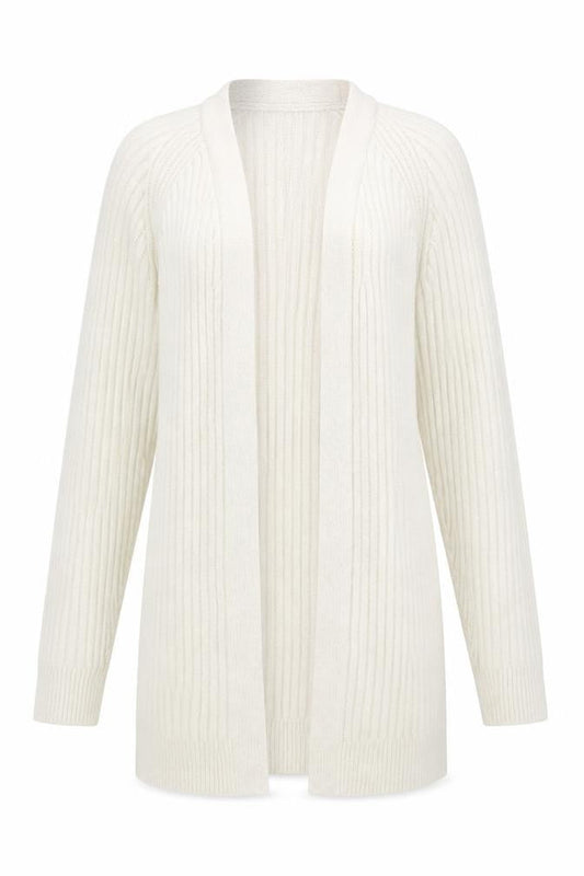 Marks and Spencer Women Ivory XS Cable-Knit V-Neck Long Sleeve Jumper