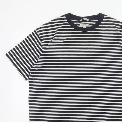 COS Men Black White Striped Oversized Cotton T-Shirt XL