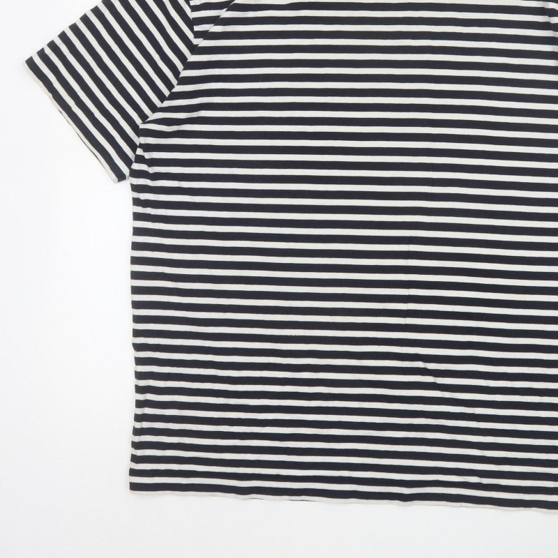 COS Men Black White Striped Oversized Cotton T-Shirt XL