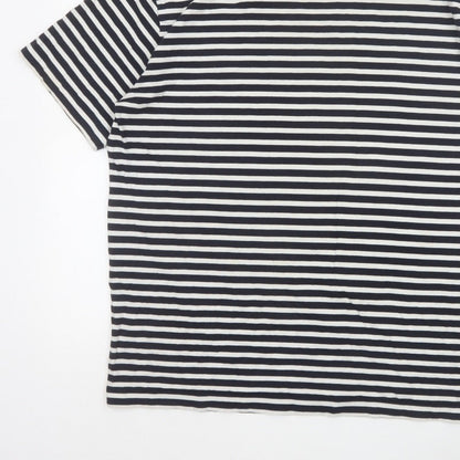 COS Men Black White Striped Oversized Cotton T-Shirt XL