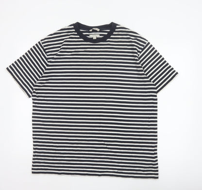 COS Men Black White Striped Oversized Cotton T-Shirt XL