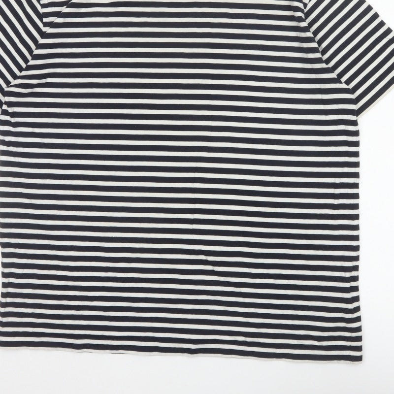 COS Men Black White Striped Oversized Cotton T-Shirt XL