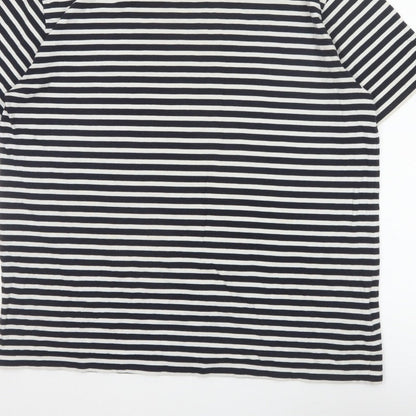 COS Men Black White Striped Oversized Cotton T-Shirt XL