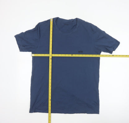 Hugo Boss Men’s Blue XL Logo Crew Neck Short Sleeve Cotton T-Shirt