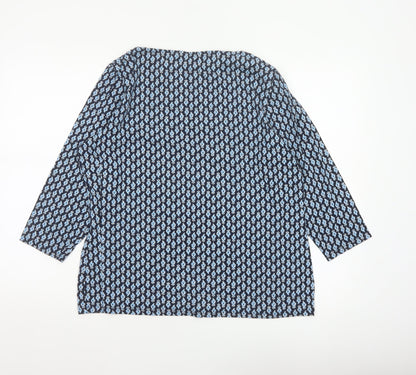 Marks & Spencer Women Blue Paisley 3/4 Sleeve Blouse UK 20