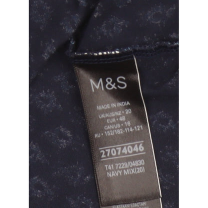 Marks & Spencer Women Blue Paisley 3/4 Sleeve Blouse UK 20