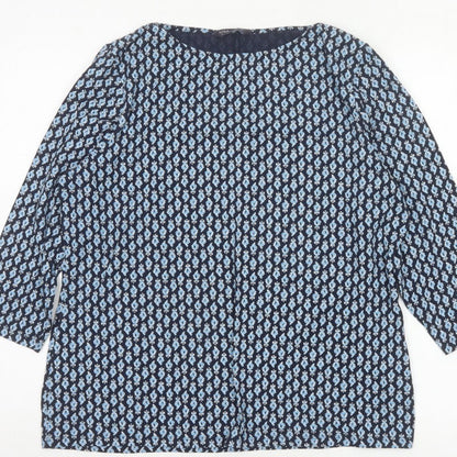 Marks & Spencer Women Blue Paisley 3/4 Sleeve Blouse UK 20