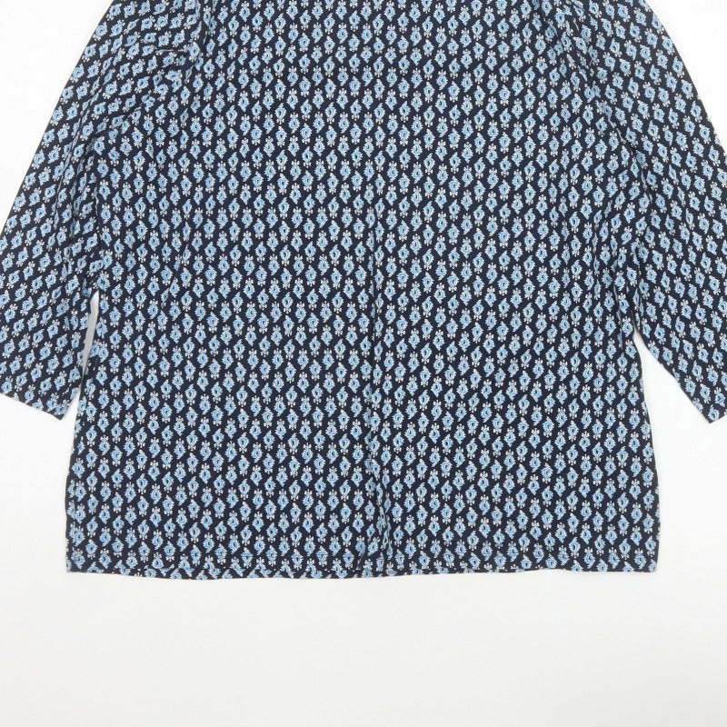 Marks & Spencer Women Blue Paisley 3/4 Sleeve Blouse UK 20