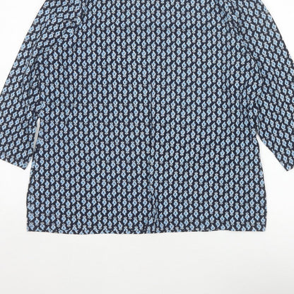 Marks & Spencer Women Blue Paisley 3/4 Sleeve Blouse UK 20