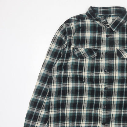 Mountain Warehouse Men Multicoloured 2XL Plaid Flannel Button-Up Shirt