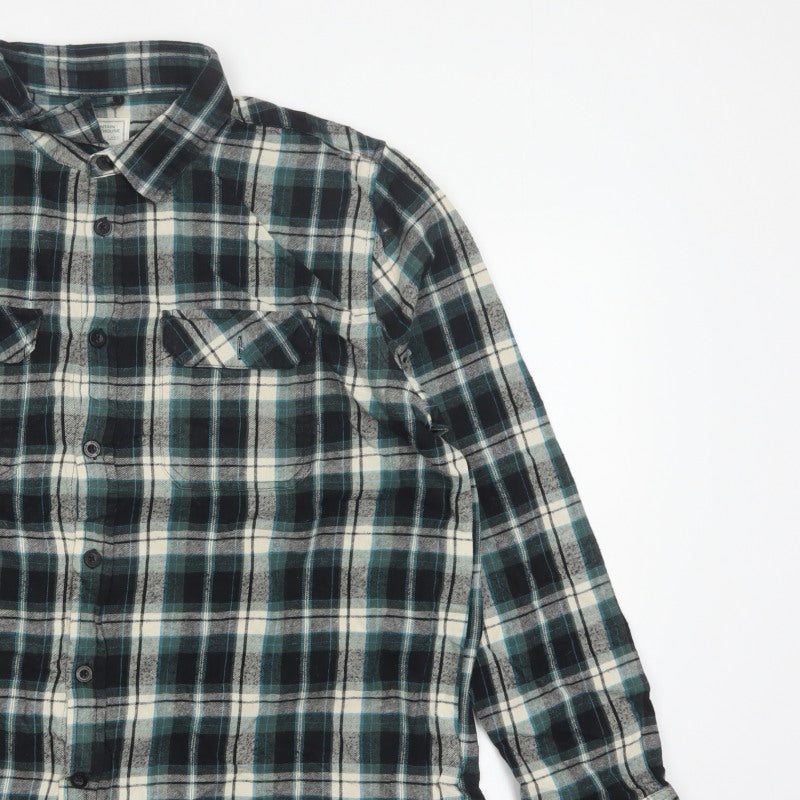 Mountain Warehouse Men Multicoloured 2XL Plaid Flannel Button-Up Shirt