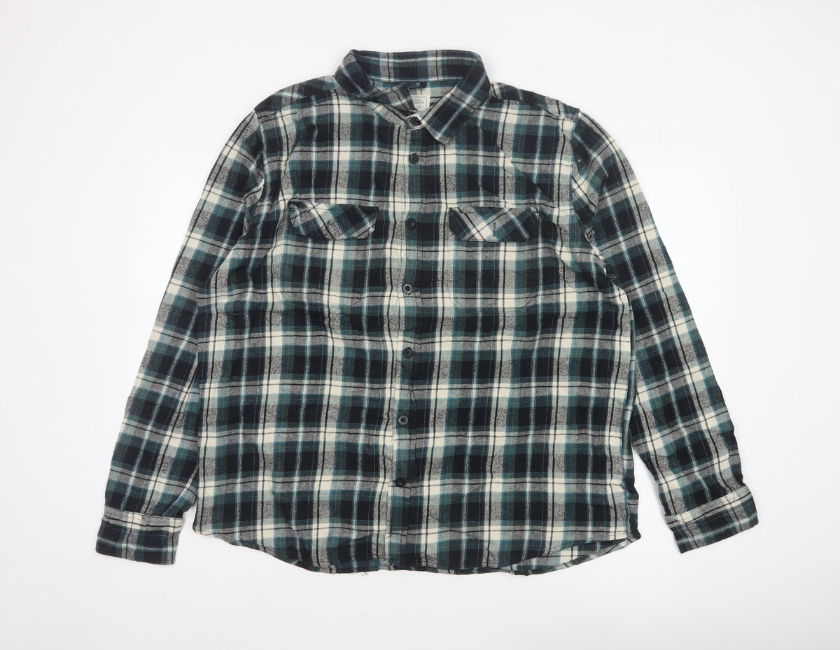 Mountain Warehouse Men Multicoloured 2XL Plaid Flannel Button-Up Shirt