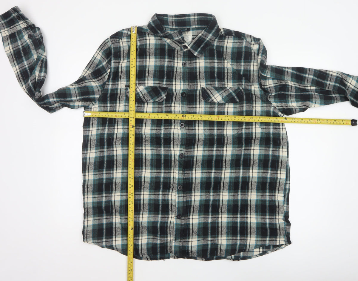 Mountain Warehouse Men Multicoloured 2XL Plaid Flannel Button-Up Shirt