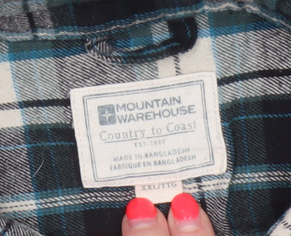 Mountain Warehouse Men Multicoloured 2XL Plaid Flannel Button-Up Shirt
