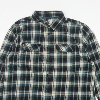 Mountain Warehouse Men Multicoloured 2XL Plaid Flannel Button-Up Shirt