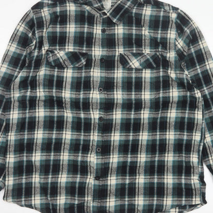 Mountain Warehouse Men Multicoloured 2XL Plaid Flannel Button-Up Shirt