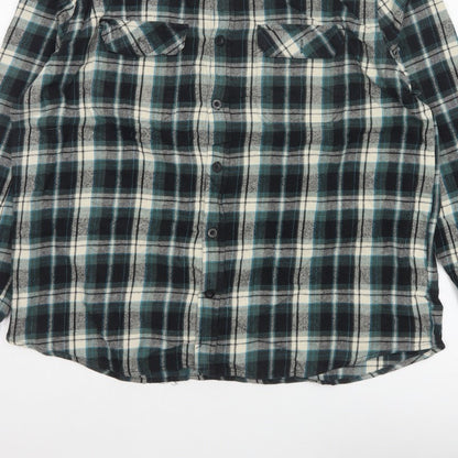 Mountain Warehouse Men Multicoloured 2XL Plaid Flannel Button-Up Shirt