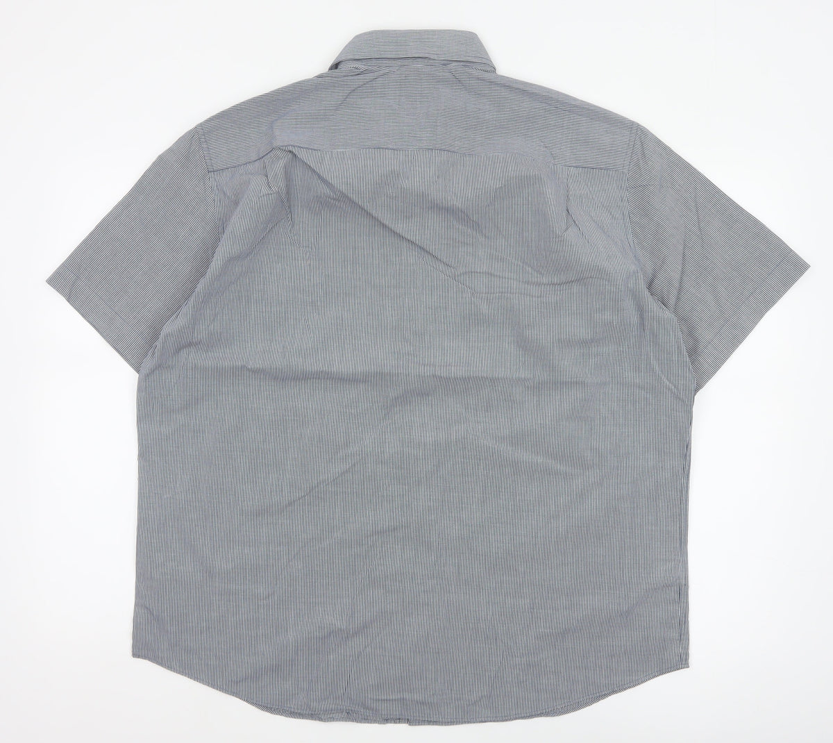 Marks and Spencer Men Blue Check L Short Sleeve Button-Up Shirt