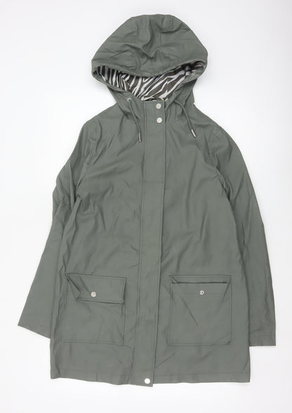 Dorothy Perkins Women’s Green UK 12 Hooded Waterproof Rain Coat