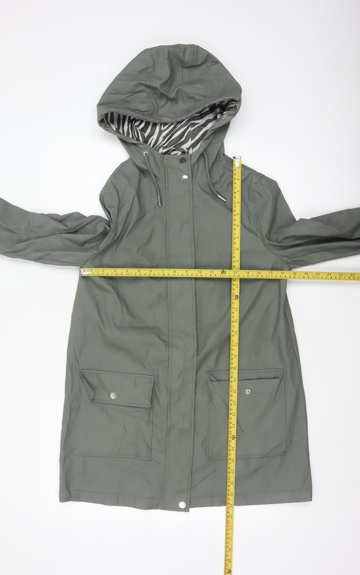 Dorothy Perkins Women’s Green UK 12 Hooded Waterproof Rain Coat