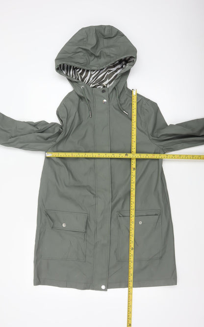 Dorothy Perkins Women’s Green UK 12 Hooded Waterproof Rain Coat