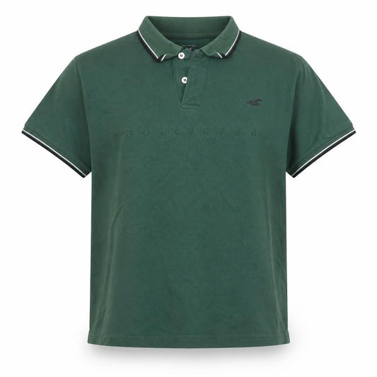 Hollister Women Green S Basic Cotton Short Sleeve Polo Shirt