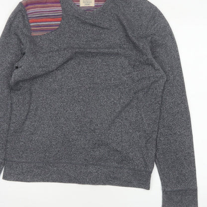 Burton Menswear Men Grey M Striped Panel Crew Neck Pullover Sweatshirt