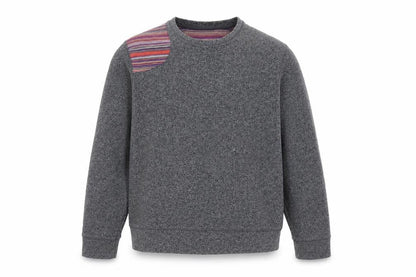 Burton Menswear Men Grey M Striped Panel Crew Neck Pullover Sweatshirt