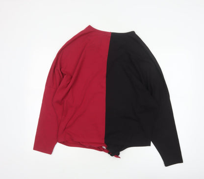Roadster Women Multicoloured XL Colourblock V-Neck Tie Hem Long Sleeve Top