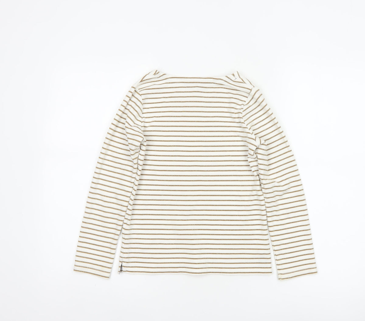 Joules Girls Ivory Gold Striped Bee Sequin Long Sleeve T-Shirt 9 Years