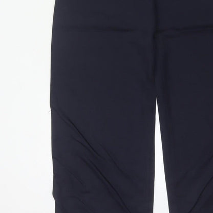M&S Women’s Navy Blue UK 10 Long Paperbag Wide Leg Lyocell Trousers